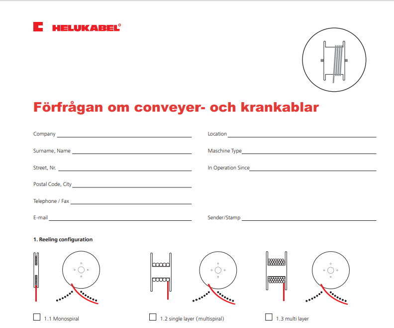 Förfrågan om conveyer- och krankablar